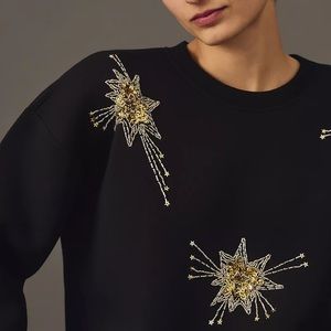 Anthropologie Sequin Star Sweatshirt🦋🌈